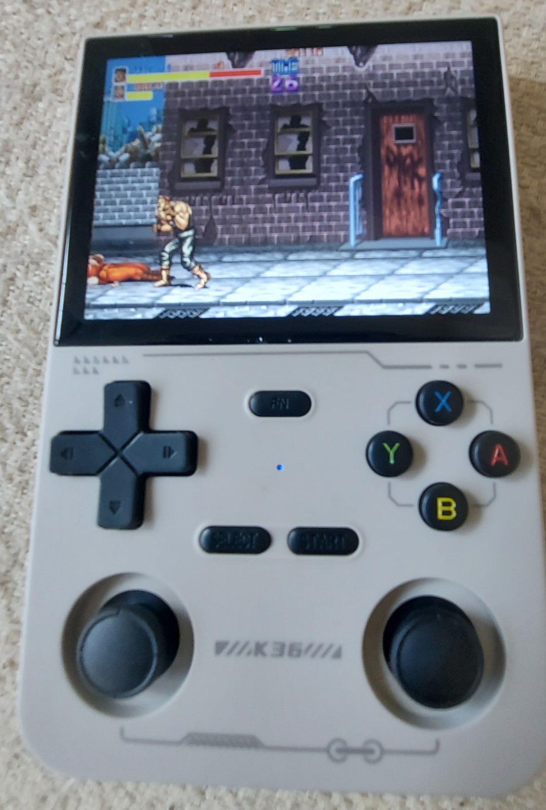K36 Retro Handheld Video Game Console Loads of Retro Games Beige W/64GB Card.
