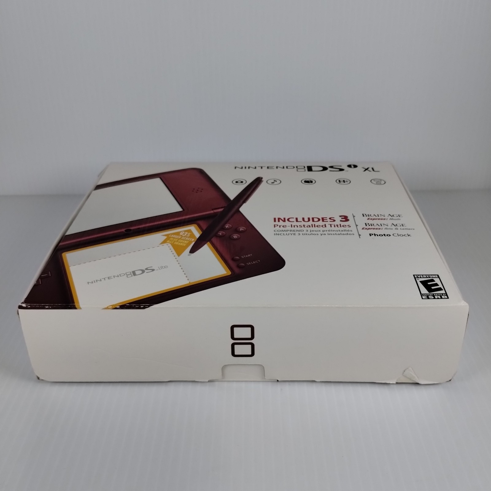 Nintendo DSi XL Burgundy Red USA Console w/ Box, Manual, Charger, Inserts WORKS!