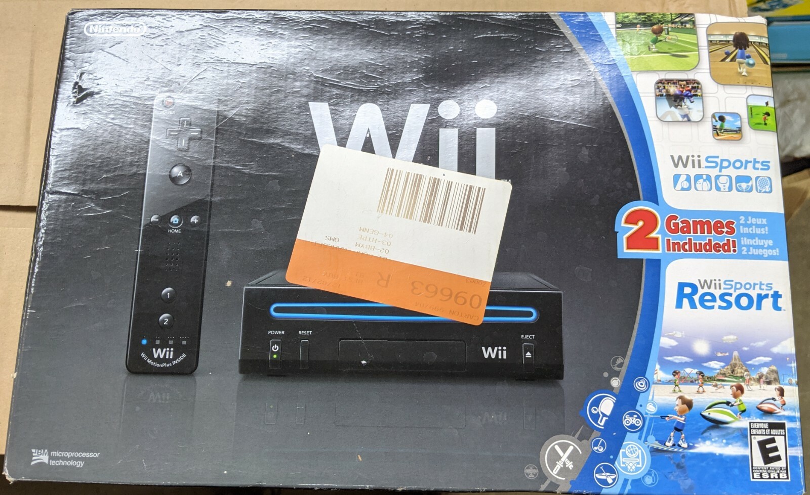 nintendo wii black bundle new in box with 2 games wii sports&sports resort