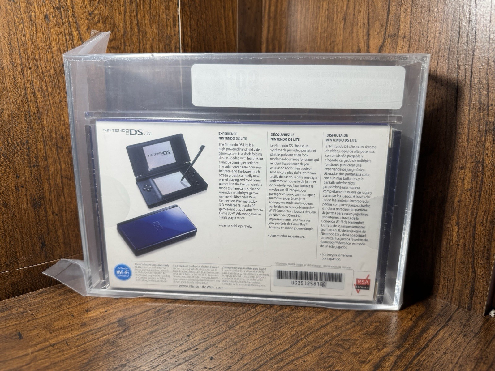 Nintedo DS Lite (Cobalt Blue) SEALED VGA GRADED 90+ NM+/MT GOLD SEAL