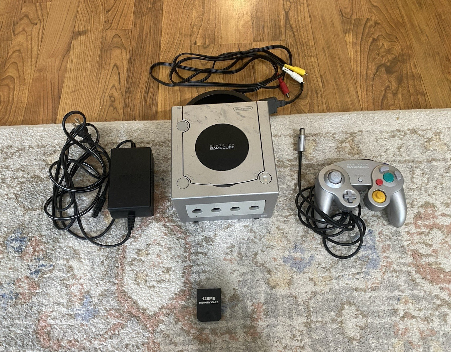 Nintendo GameCube Platinum Console OEM Controller AV Power 128MB Memory Card