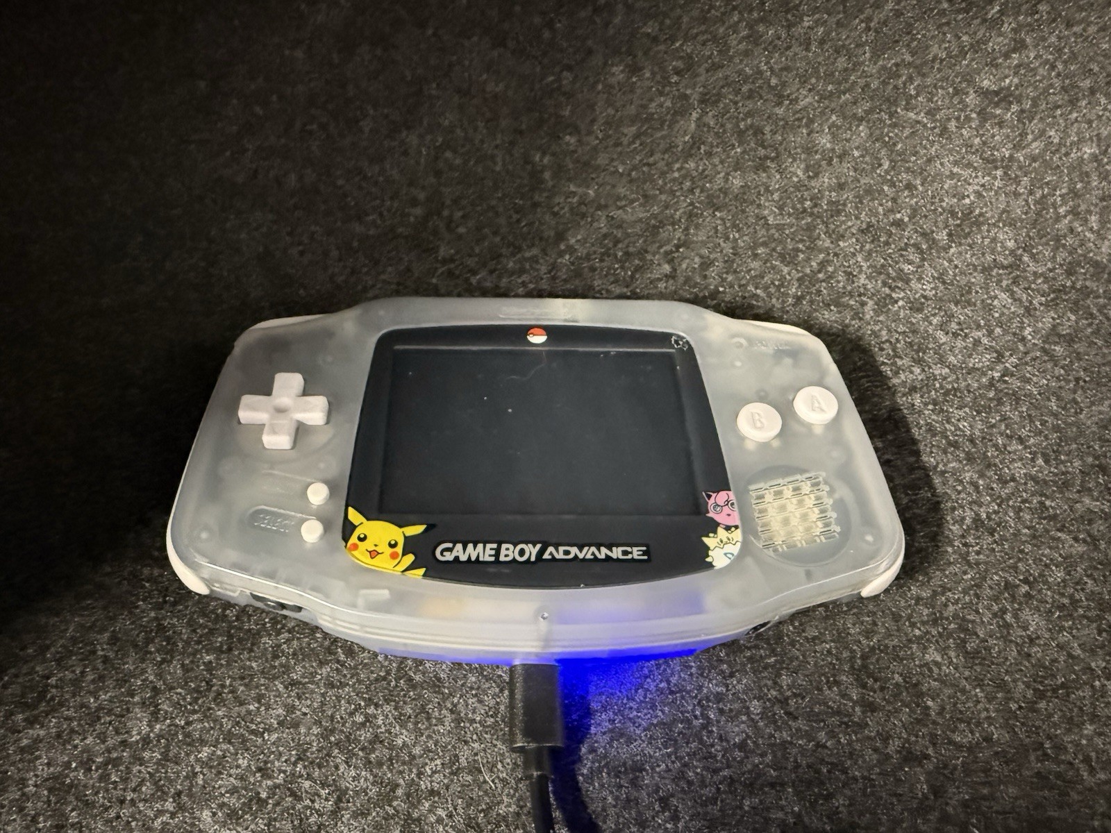 Nintendo Game Boy Advance – Clear Glacier Shell | USB-C Rechargeable Battery