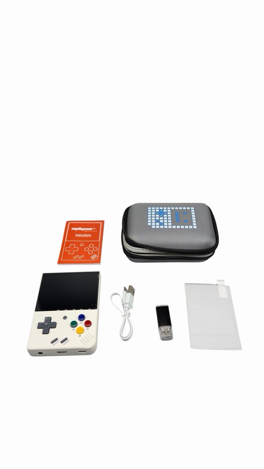 Miyoo Mini Plus White Open Source Retro Handheld Game Console with 64GB