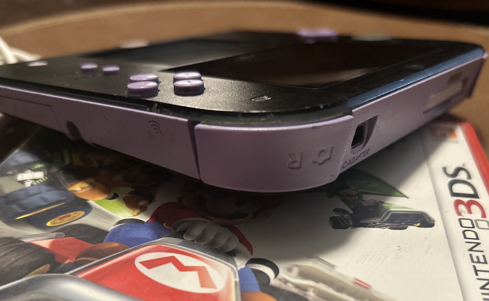 Nintendo 2DS Lavender Purple & Clear Black U/C USA Games Mariokart & Super Mario