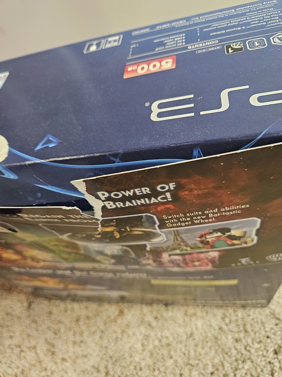 Sony PlayStation 3 PS3 Super Slim 500 GB Lego Batman Console Game Not Included
