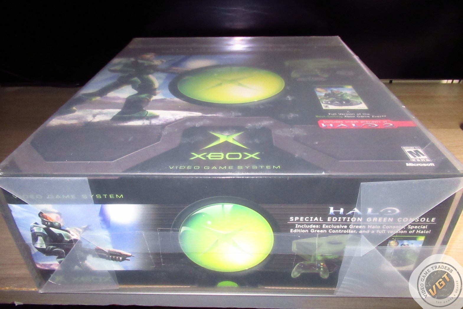 VGA 85+ – ORIGINAL XBOX Halo Special Edition Green Game Console System 2004 NEW!