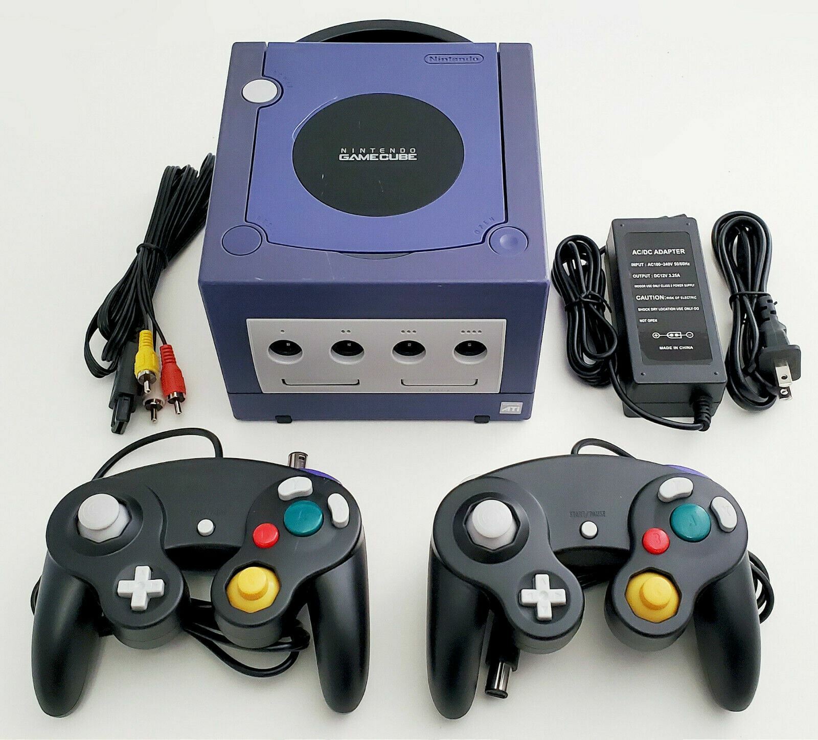 Nintendo GameCube DOL-001 Gaming System INDIGO Console 2 Controller Bundle GCN