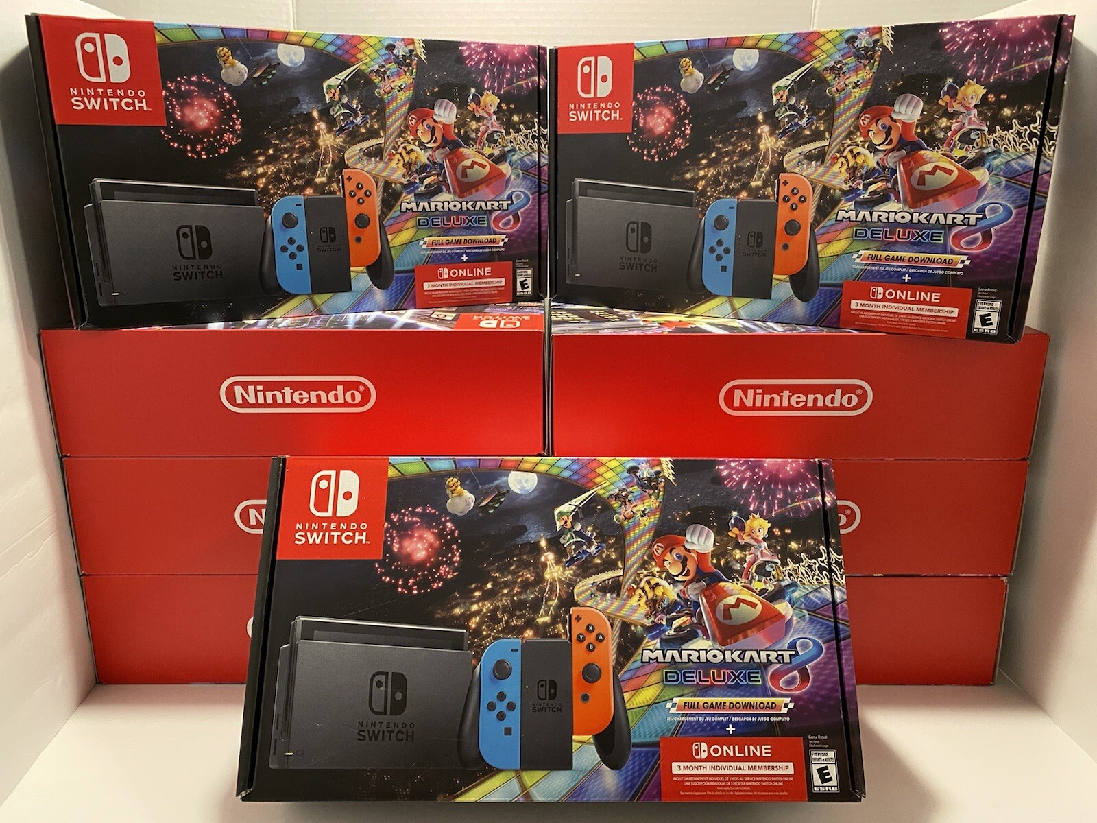 NEW Nintendo Switch Console Mario Kart 8 Deluxe Bundle Neon Blue/Red SHIPS ASAP!