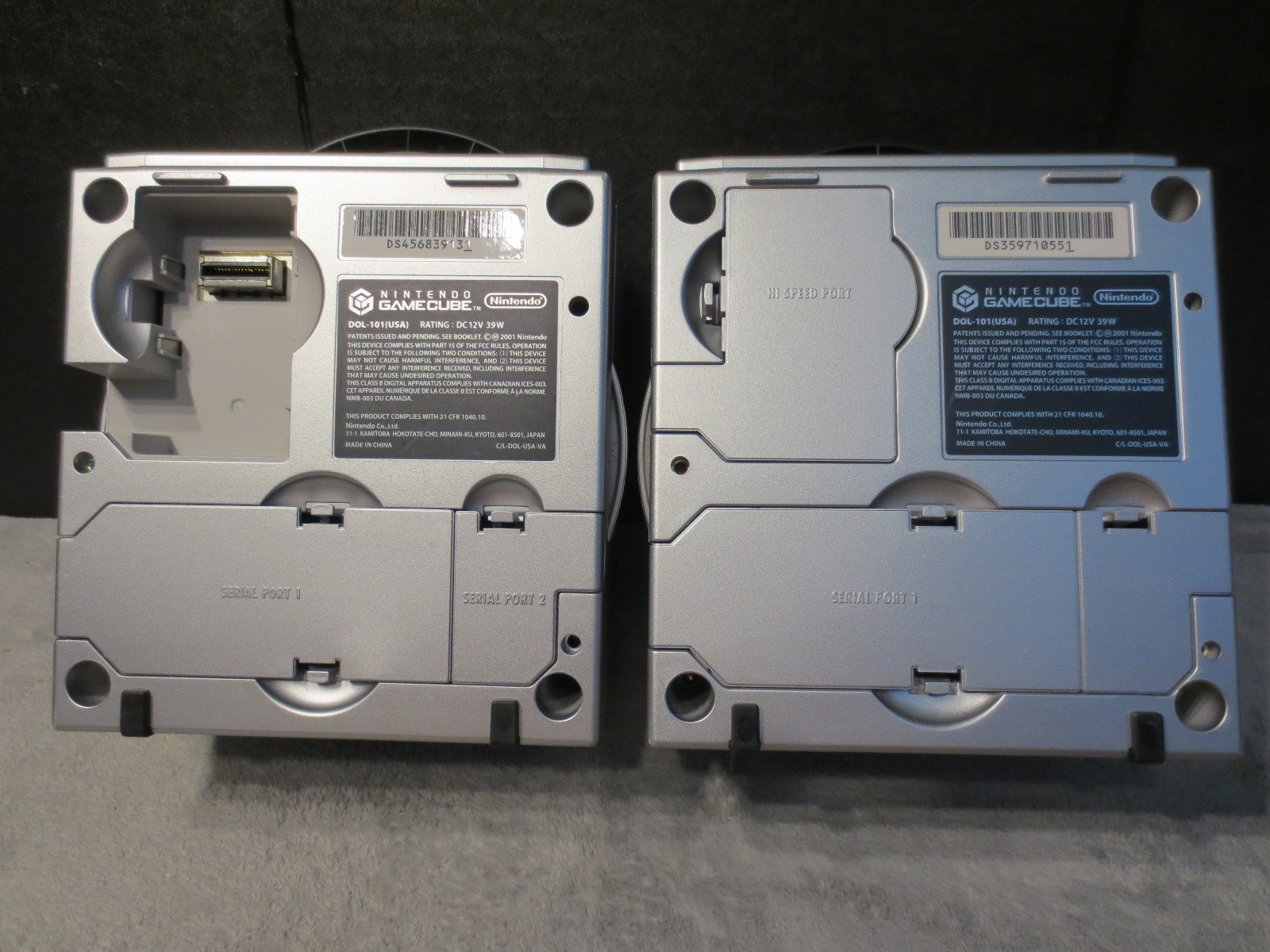 Lot of Two Silver Nintendo GameCube Consoles DOL-101 «AS IS» Will Not Read Disc