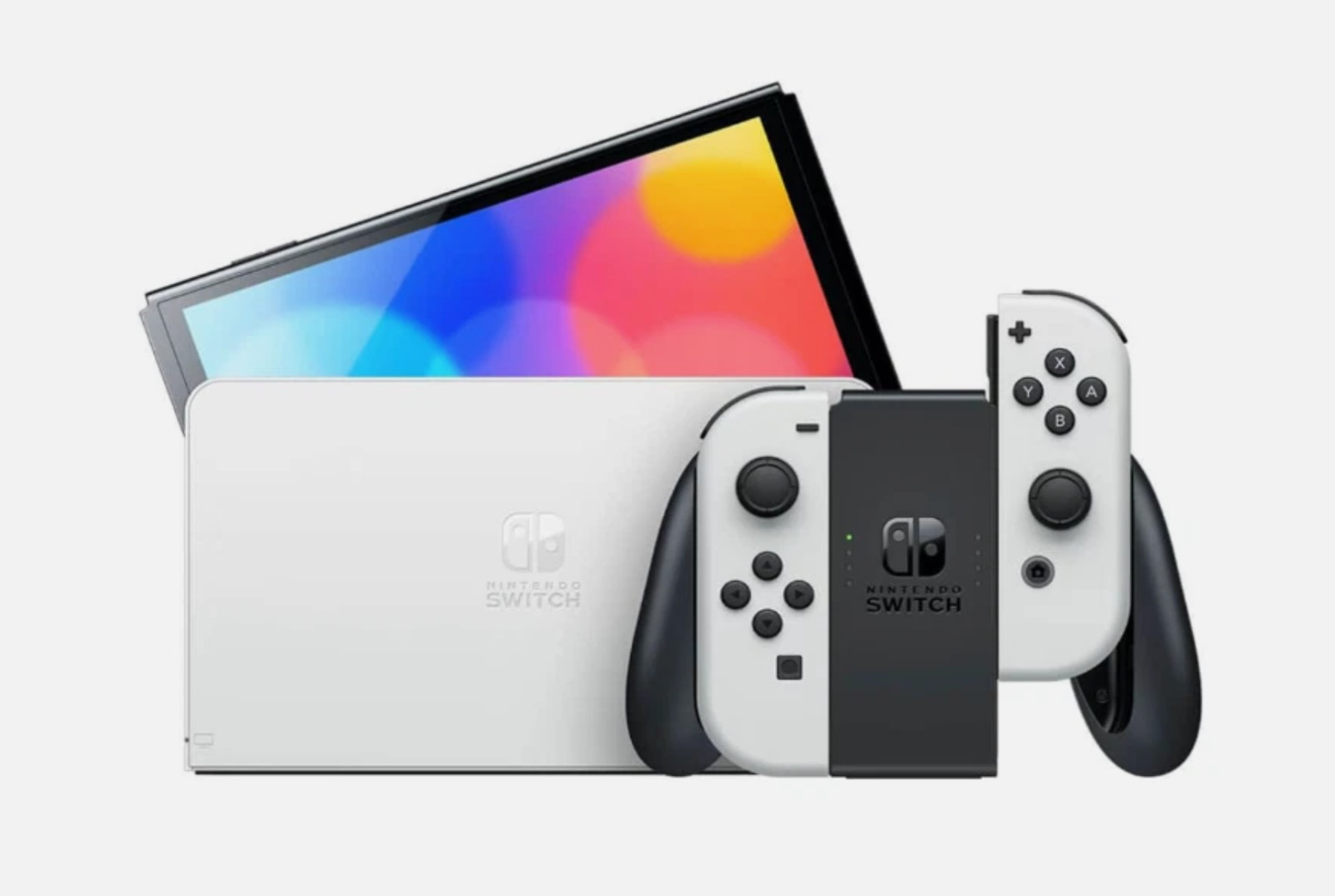 Nintendo Switch OLED – White Joycon With 64gb SD card (no game included)