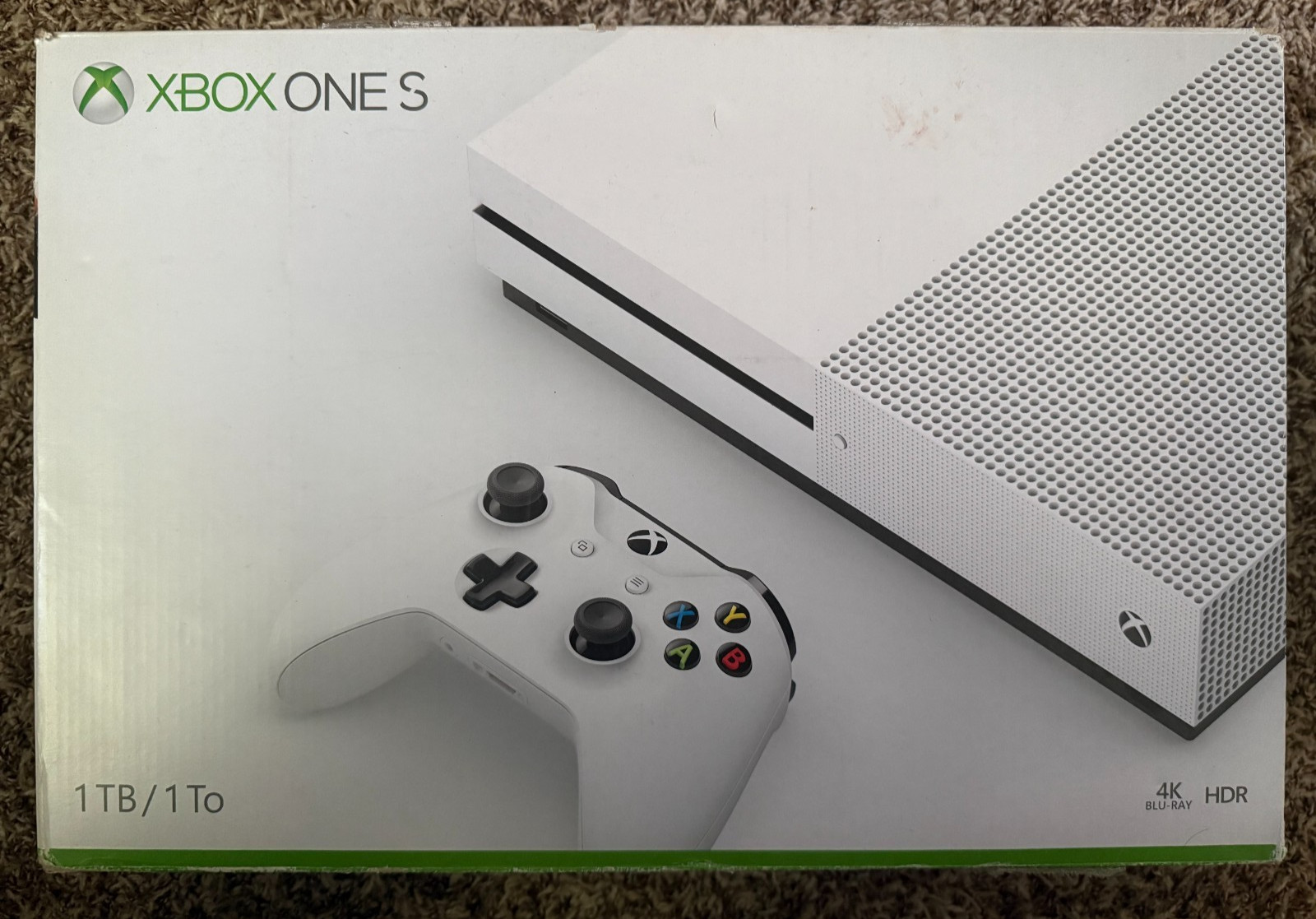 Xbox One S 1TB Console – White (XBS1TB) w/ Carbon Black Controller