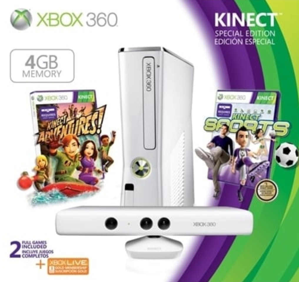 Xbox 360 Slim Glossy White 250gb Kinect Skylanders Special Edition Full Renewal