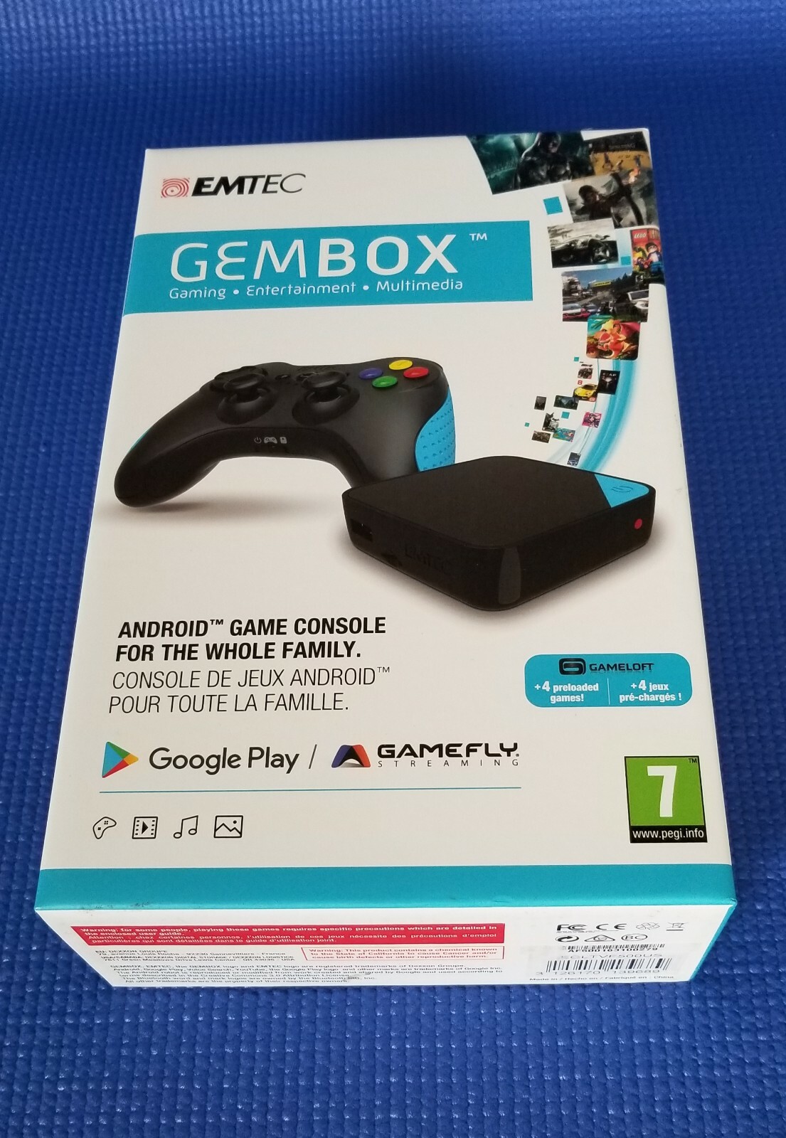 Emtec GemBox Android Games Console CPU Quad-Core 1.5GHz/1GB ram/16GB Flash drive