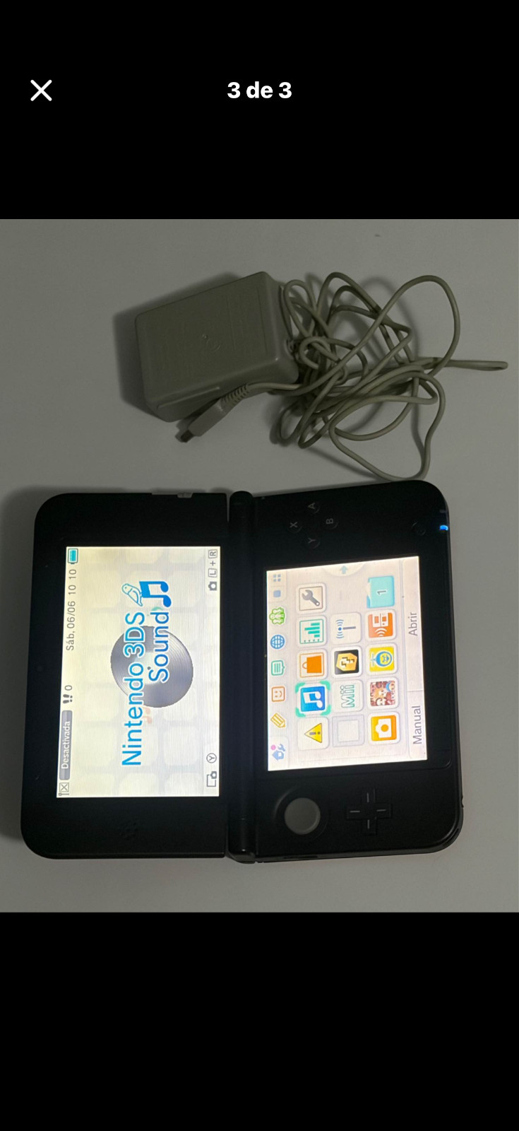 Nintendo 3DS XL Red Black Handheld Authentic Console – Charger Included