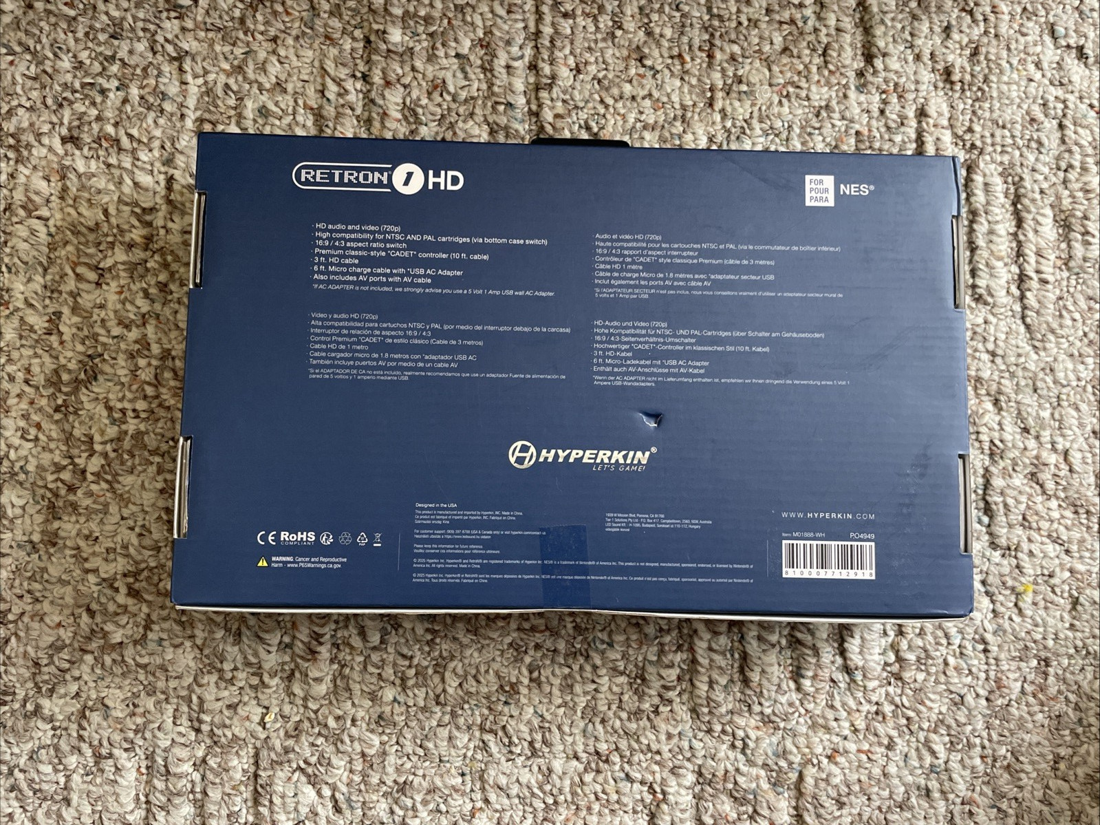Hyperkin Retron 1 HD Retro Gaming Console for NES Games Controller Cables
