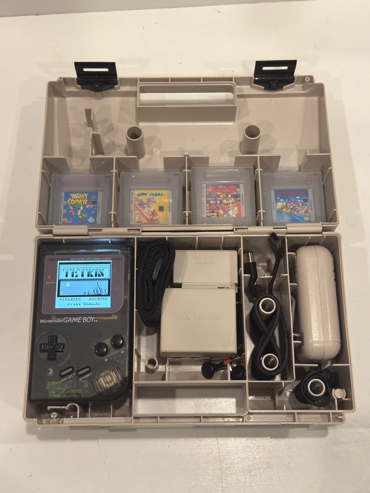 Nintendo Game Boy DMG IPS Backlit Bundle ASCII Carry-All DLX Case 6 Games Tested
