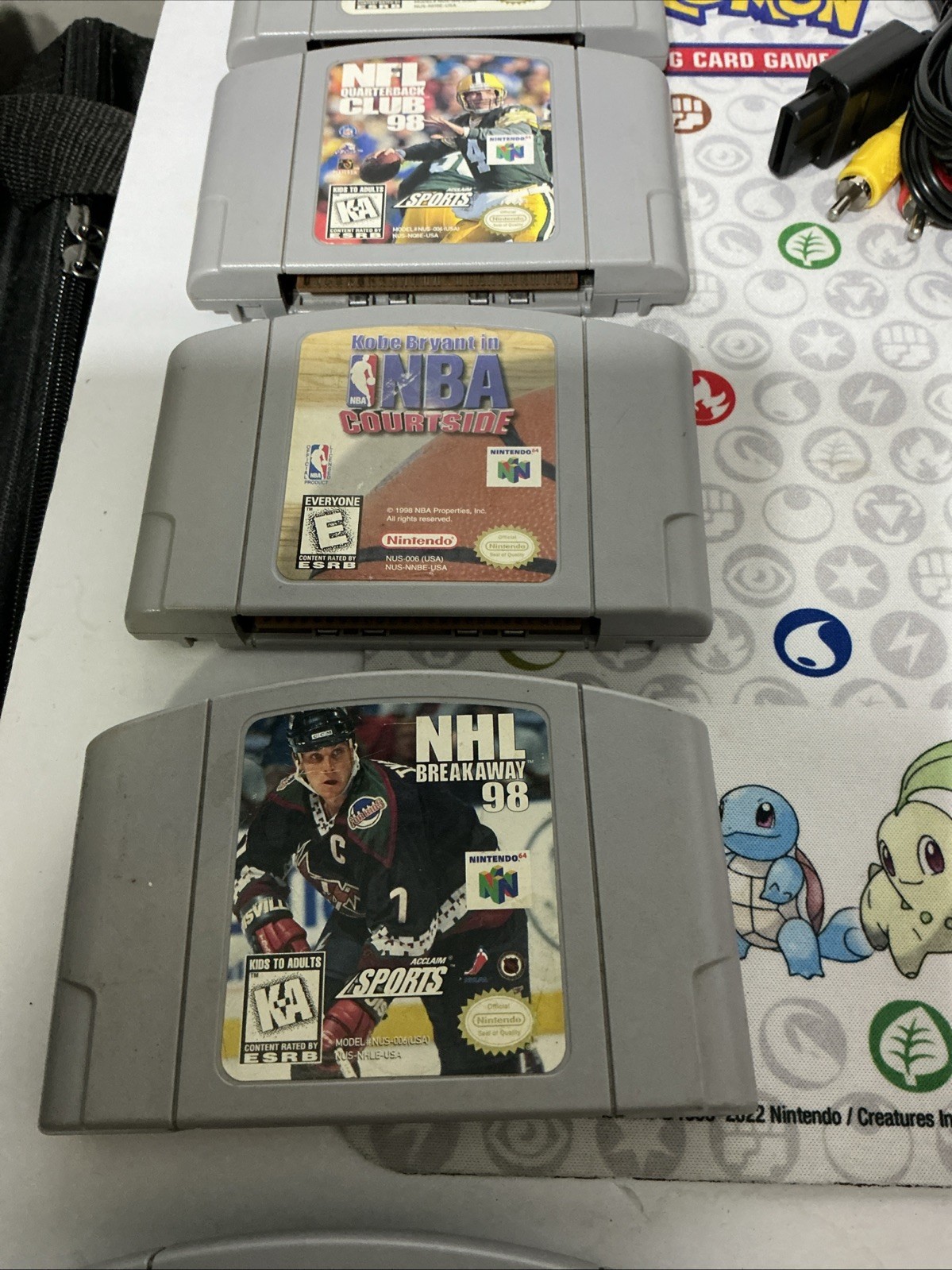 Nintendo 64 N64 Console Bundle Tested Working 2 OEM Controllers – 10 Games!