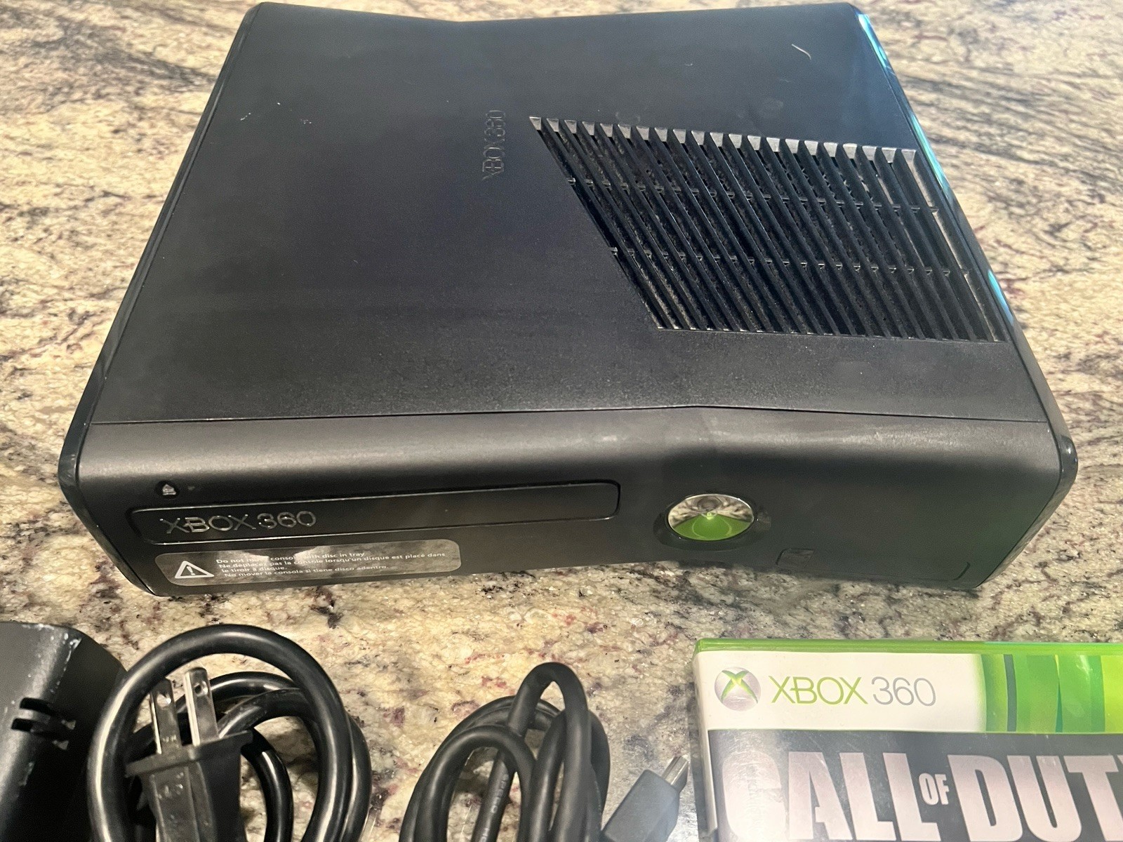 Xbox 360 S Model 1439 Matte Black Console Bundle:Controller,Cables,Game