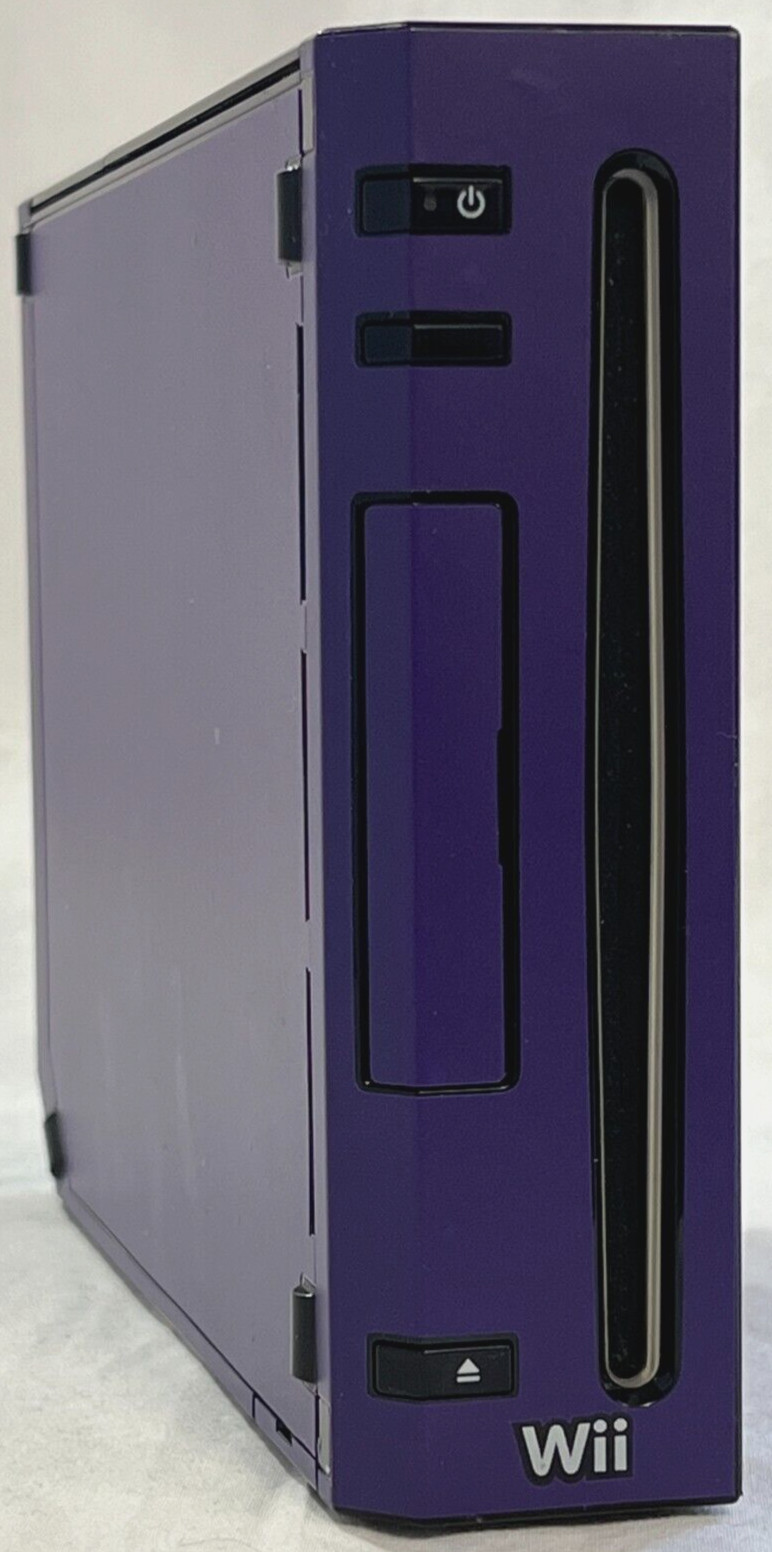 CUSTOM PURPLE Nintendo Wii Video Game System Console 2-REMOTE Accessories Bundle