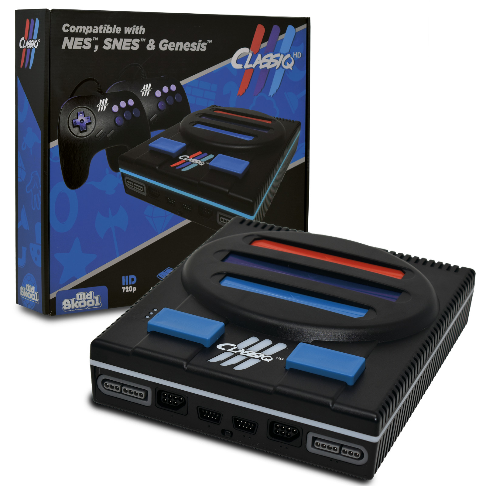 Old Skool Classiq 3 HD 3-IN-1 720p Retro Video Game System – Black