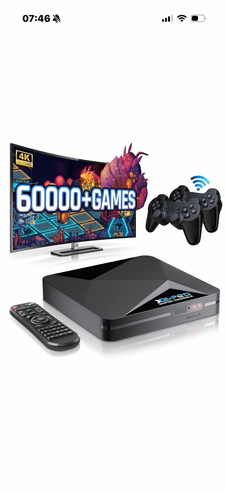 Super Console X2 Pro Retro Game Console 70000+ Games PS1 DC MAME SS +Gamepad