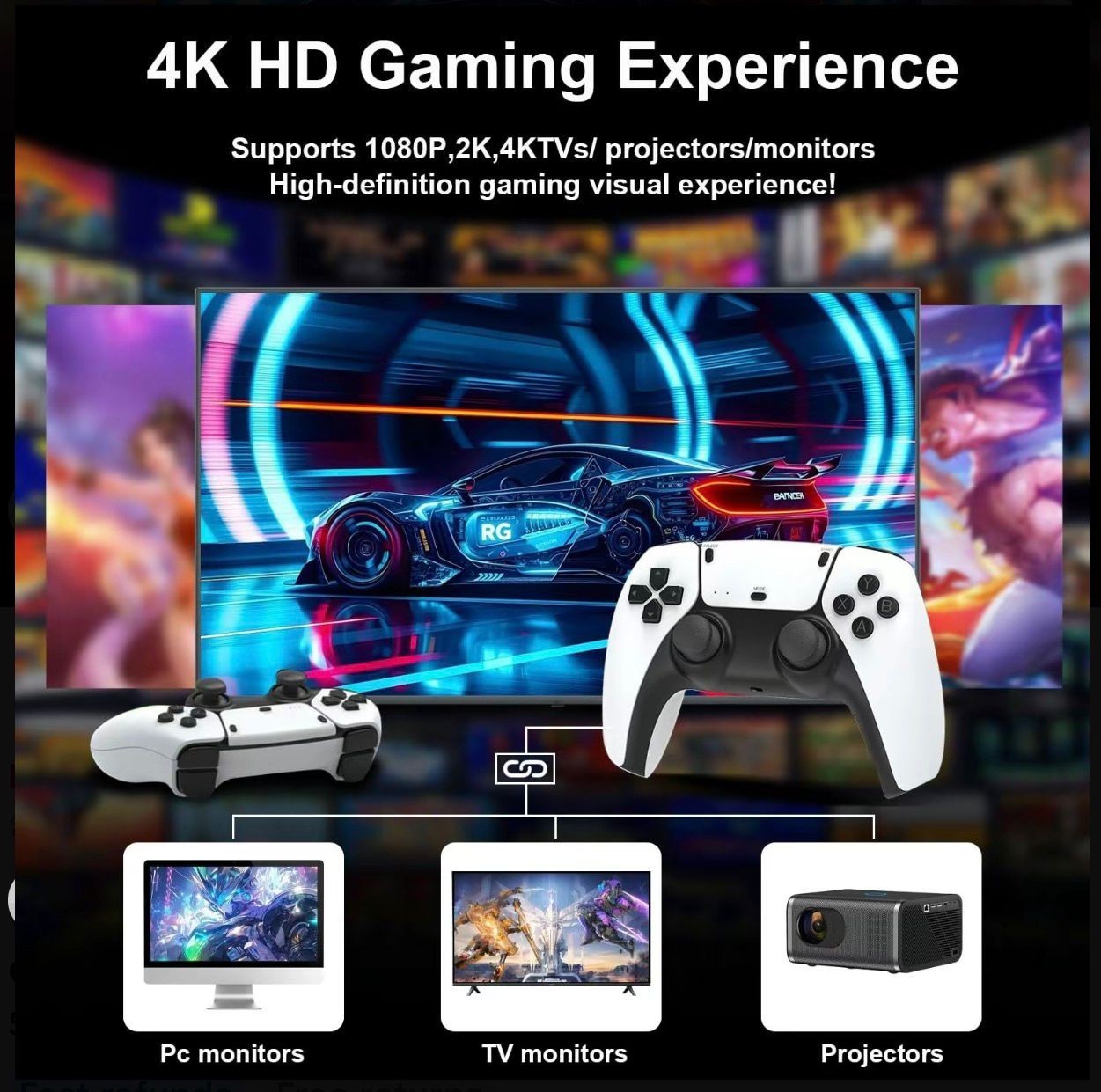 M15 Pius Vintage Game Controller Set, Classic Video Gaming Joystick with 4K…