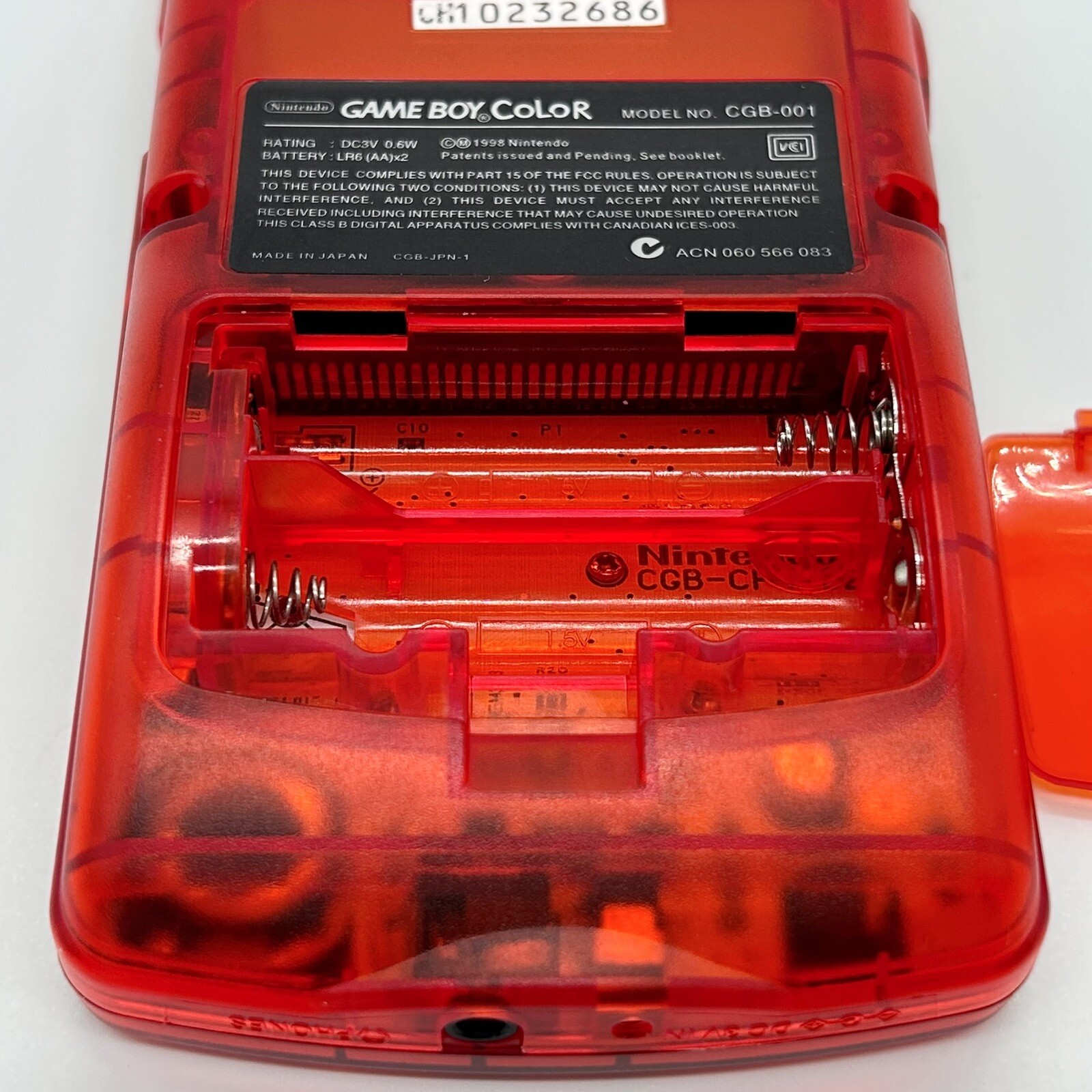 Costomized Gameboy Color Clear Red Handheld System Console New Shell & Screen!