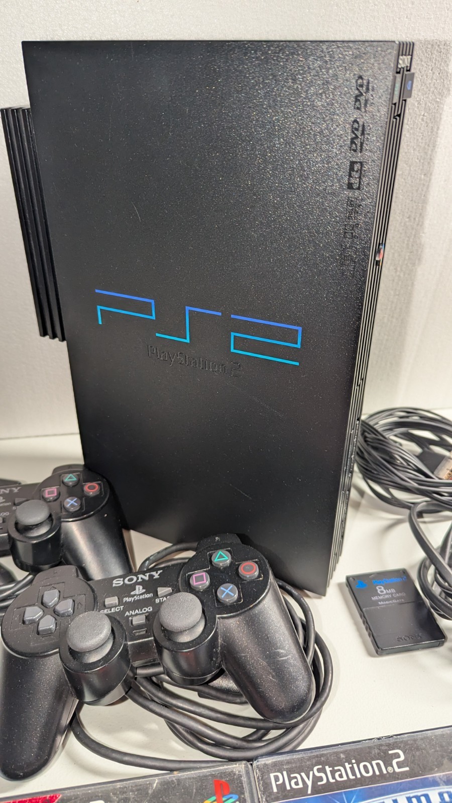 Playstation 2 System + Controllers + 11 Games Card GTA Crash PS2 Set Bundle Lot