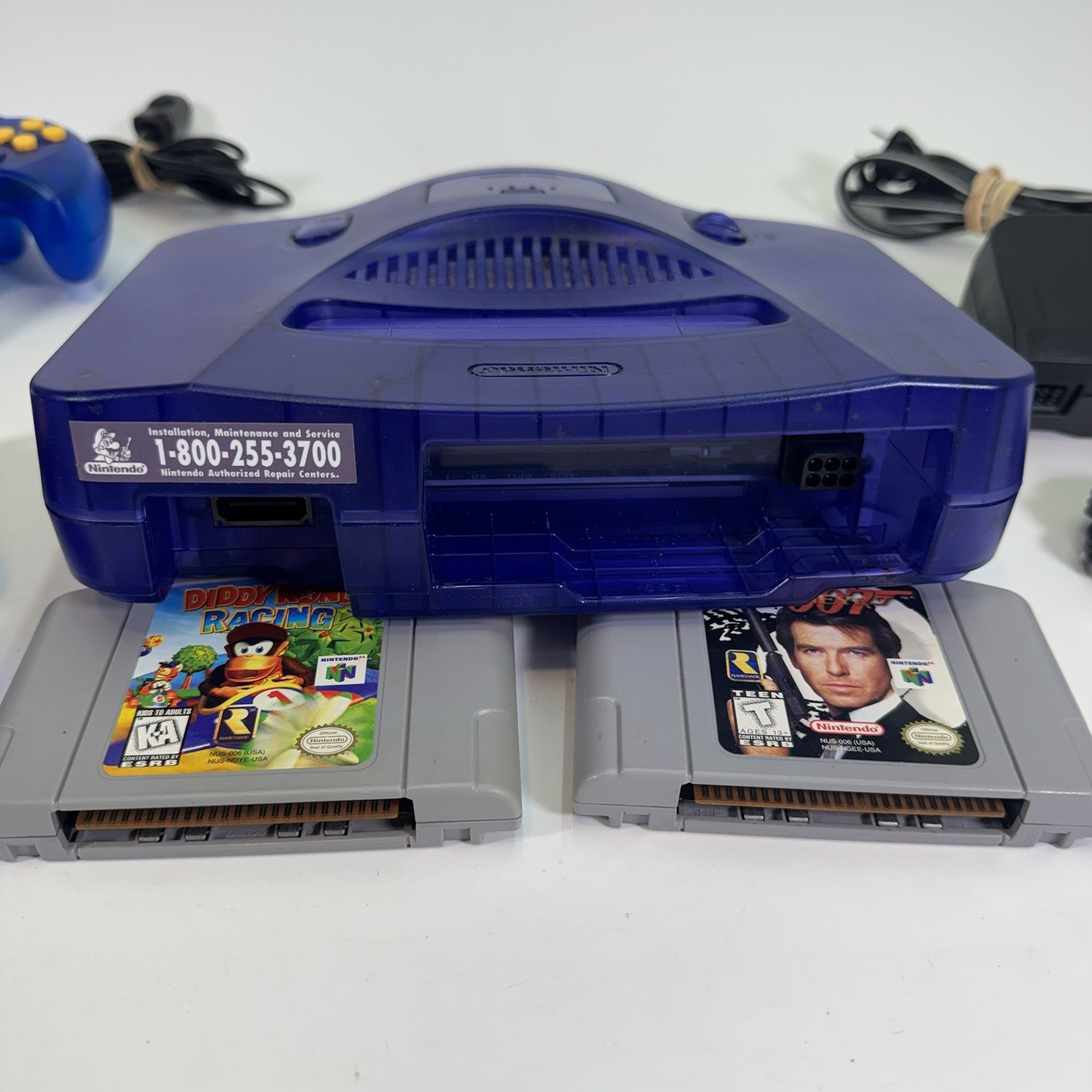 Nintedon64 N64 Midnight Blue Console NUS-001 (USA) 2 Controllers 2 Games Bundle