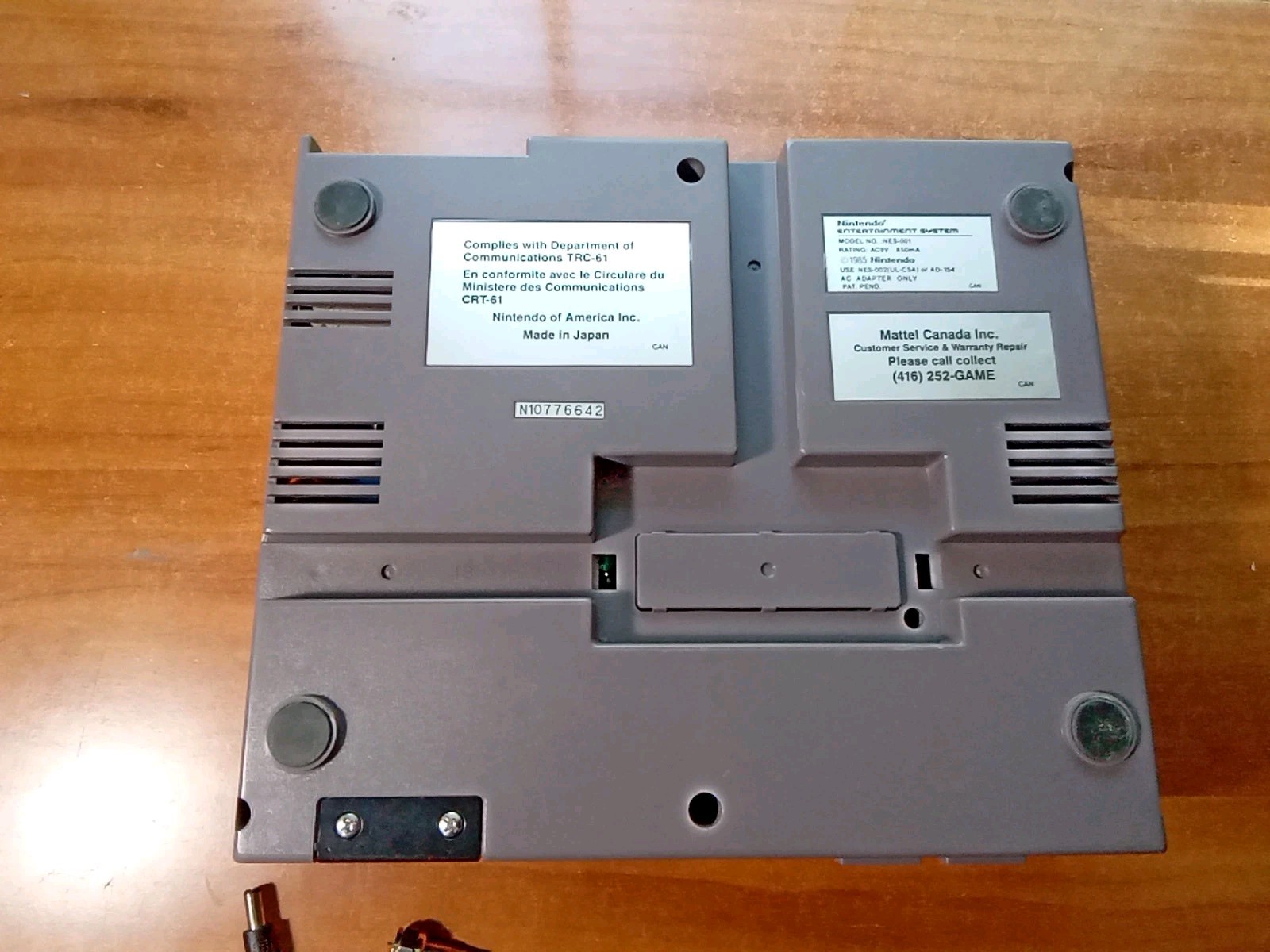 Nintendo Entertainment System NES Console – Gray + Cables *TESTED* LND