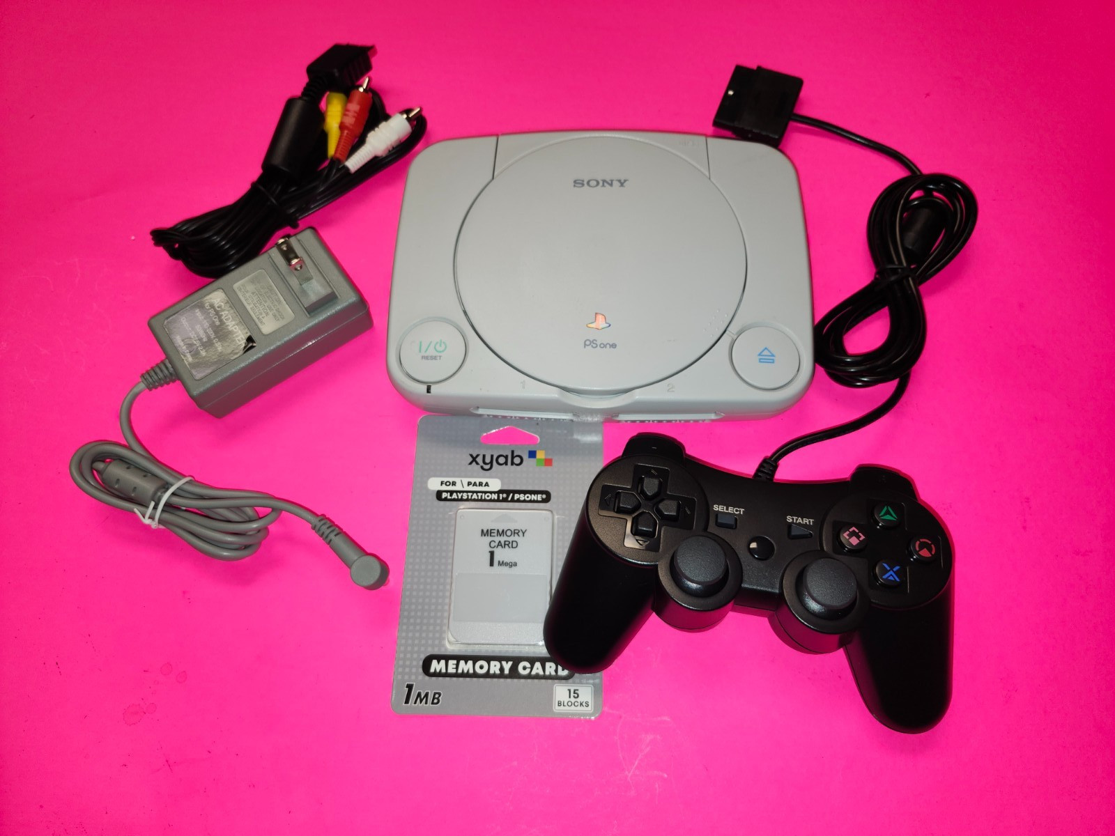 Sony Playstation 1 PS1 PS One Slim Console Bundle 1 Game 1 Controller Tested