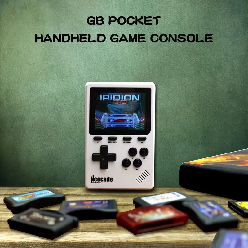 NEOCADE GB Pocket Retro Gaming Console – Licensed GBA Cartridge Support, 3″ HD