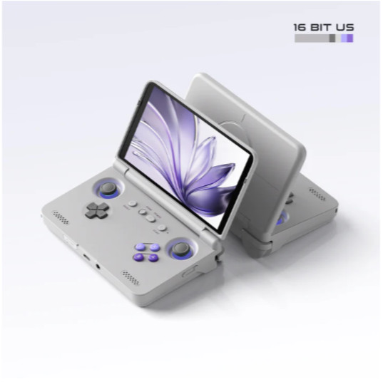 16 Bit US (White) Retroid Pocket Flip 2 Handheld OLED Screen, Hall Sticks