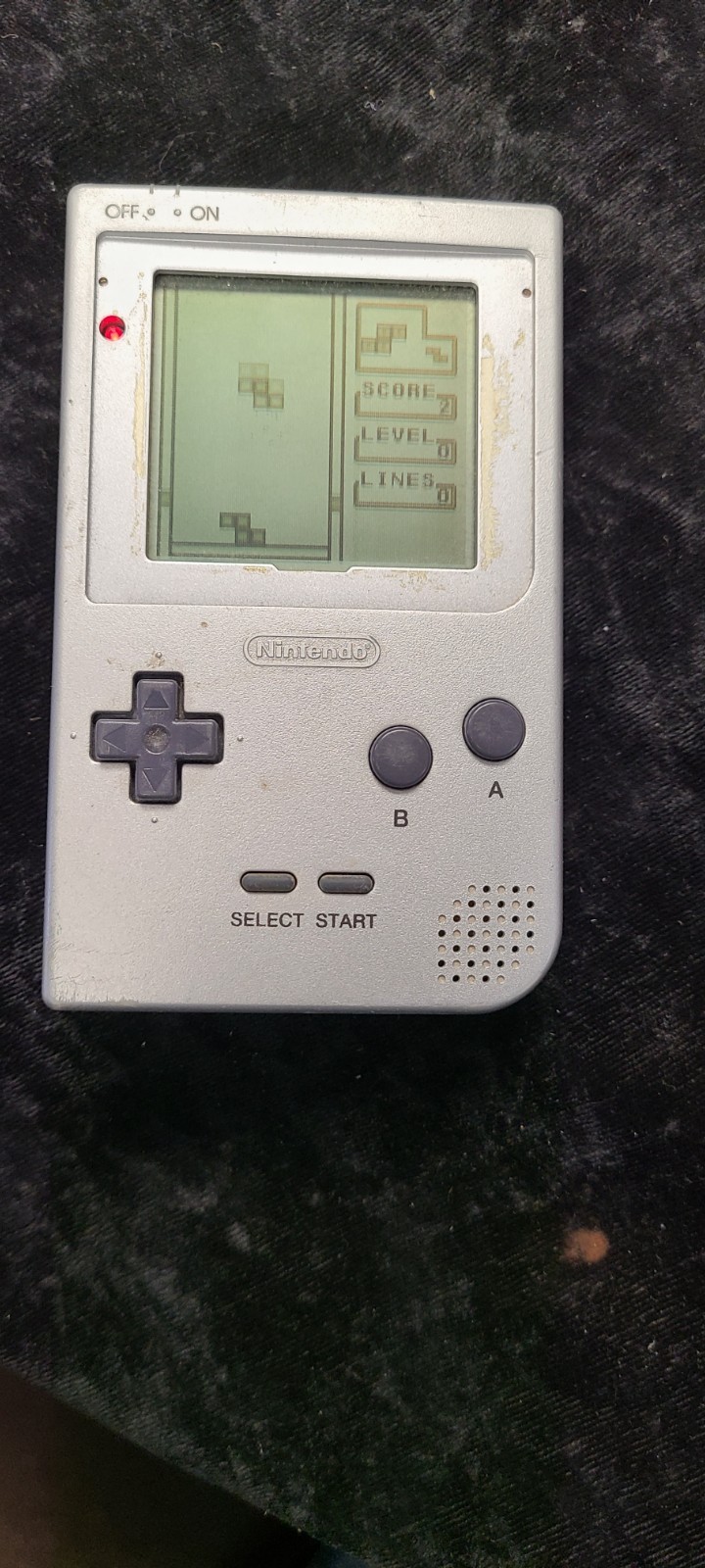 Vintage Silver Nintendo Gameboy MGB-001 With Tetris Plus Game Tested Working