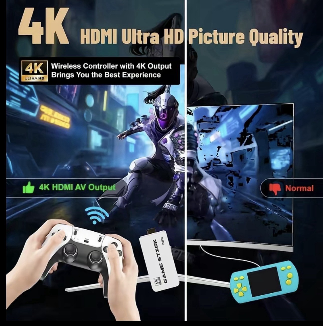 GameStick Game Stick Pro 4K HDMI Microconsole 128GB Wireless Controllers