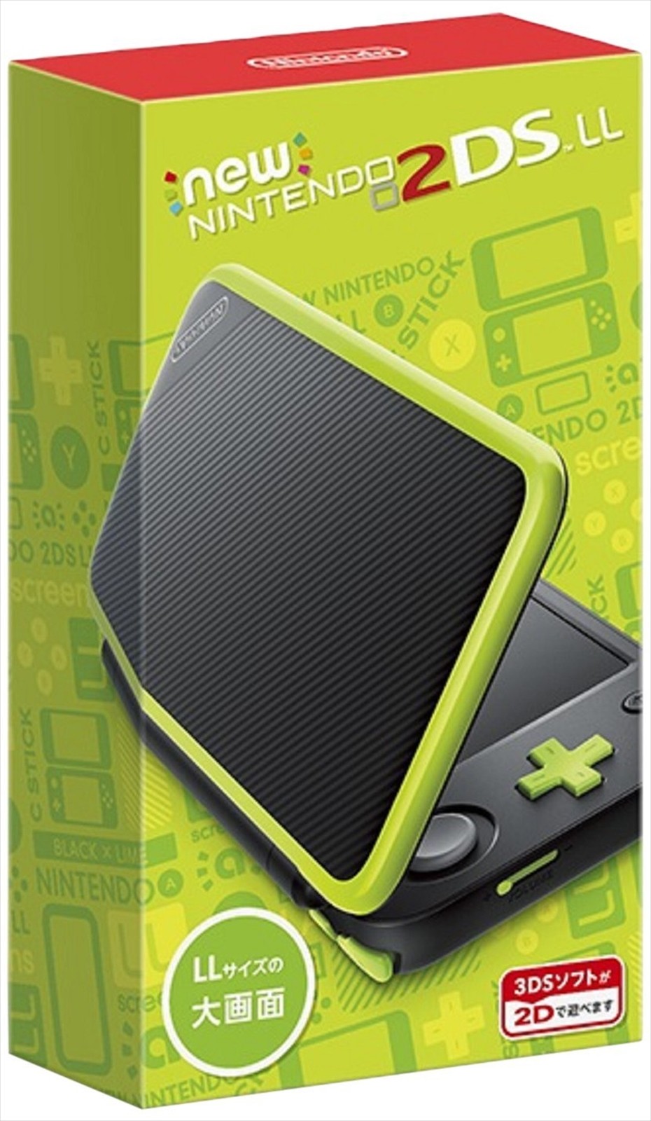 New Nintendo 2DS XL LL Black Lime Console System Japan NEW