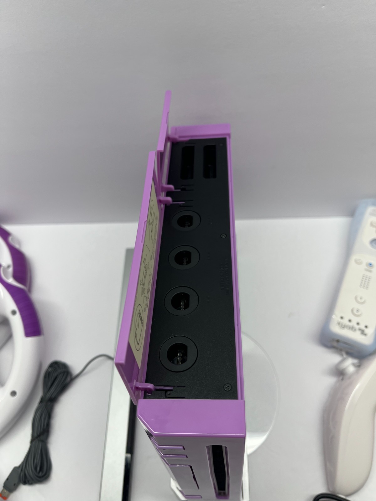 Nintendo Wii Purple Console Bundle + Wii Remotes + GC Controllers + Cables