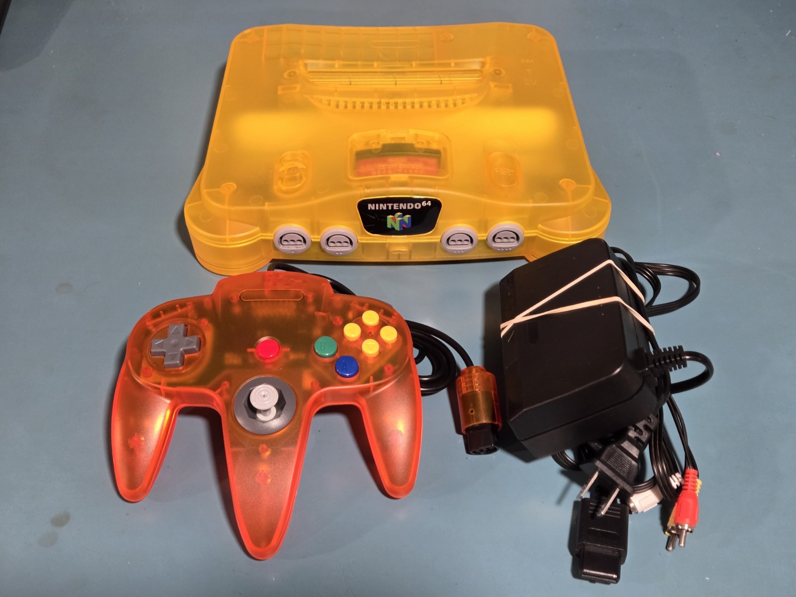 Nintendo 64 N64 Console Orange Reshell Tested Working