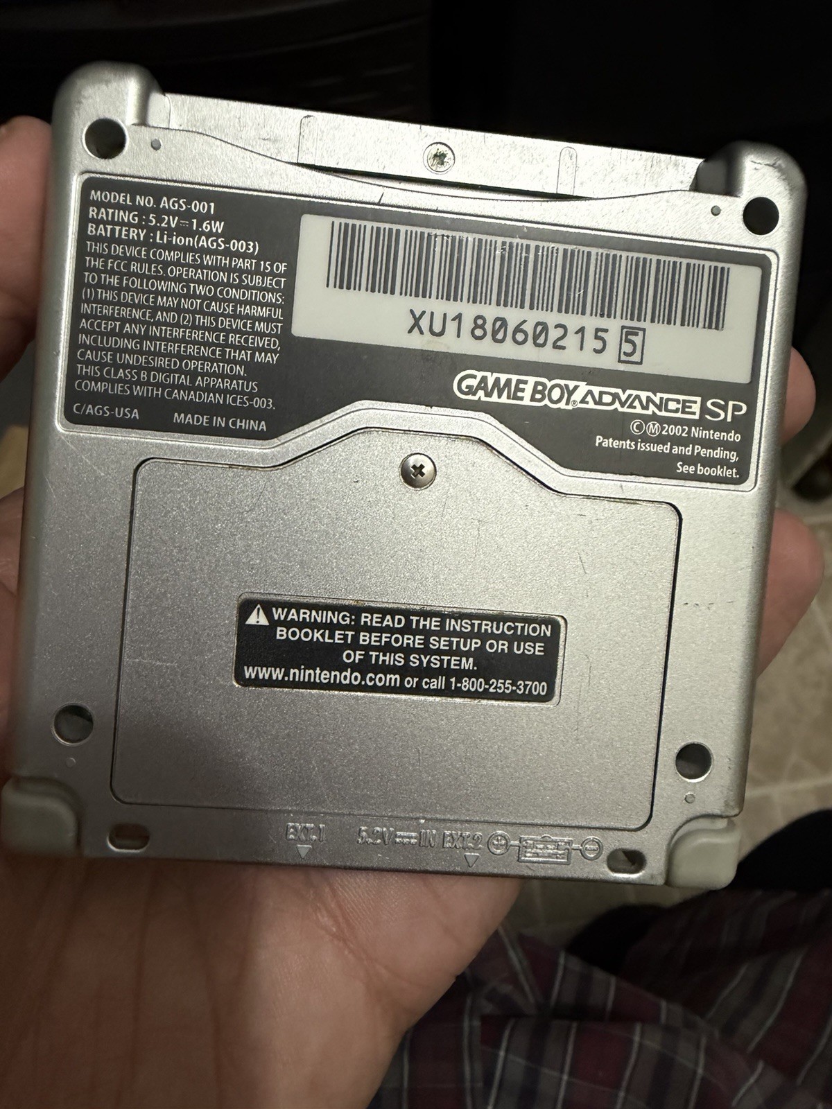 Nintendo Game Boy Advance SP Handheld System – Silver AGS 001