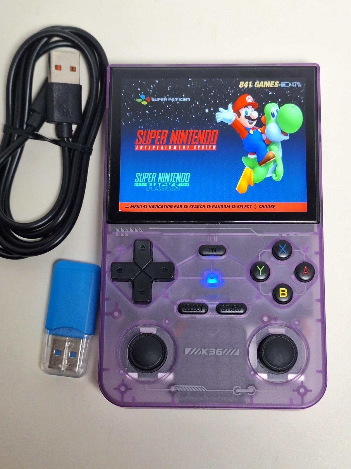 K36 Retro Handheld Game Console Loaded w/ Games 3.5″ Translucent Black, 64GB