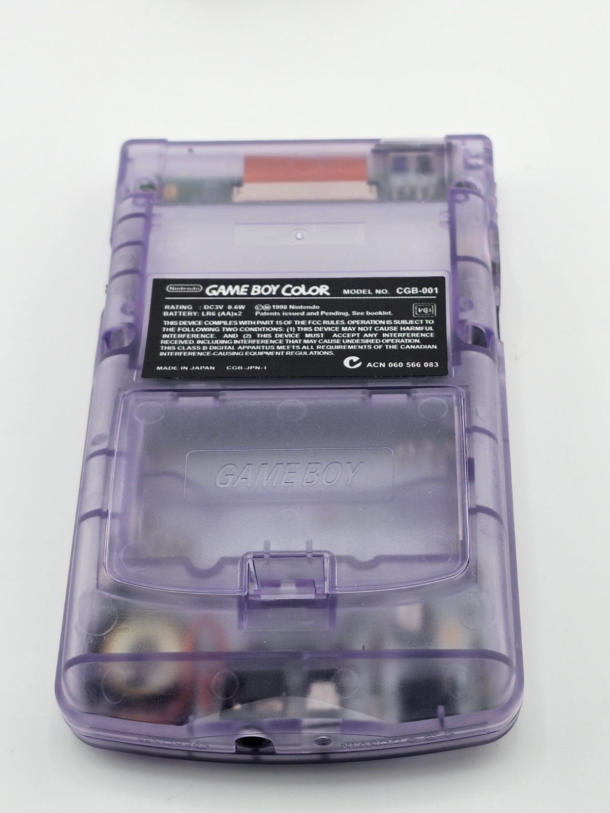 Nintendo Game Boy Color Handheld Game Console Clear Purple CGB-001