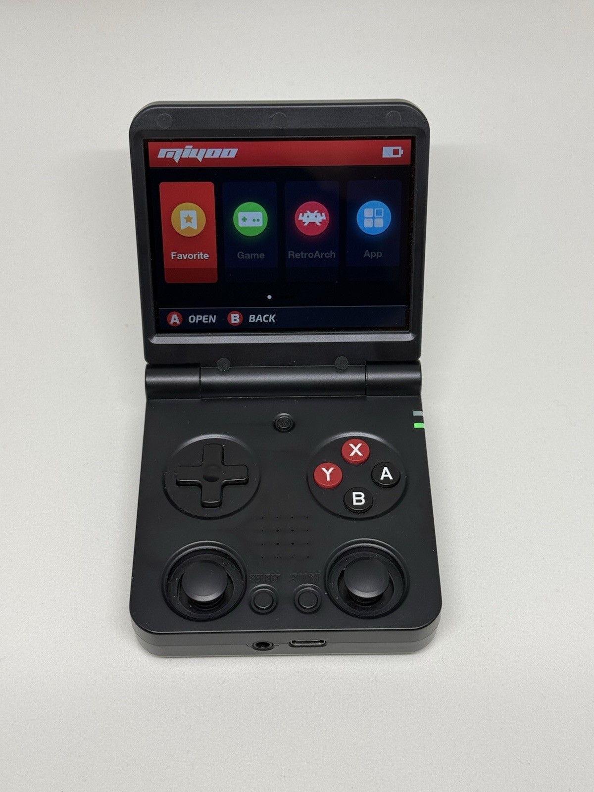 Black Miyoo Flip V1 Retro Handheld (Basic SD Card Included)