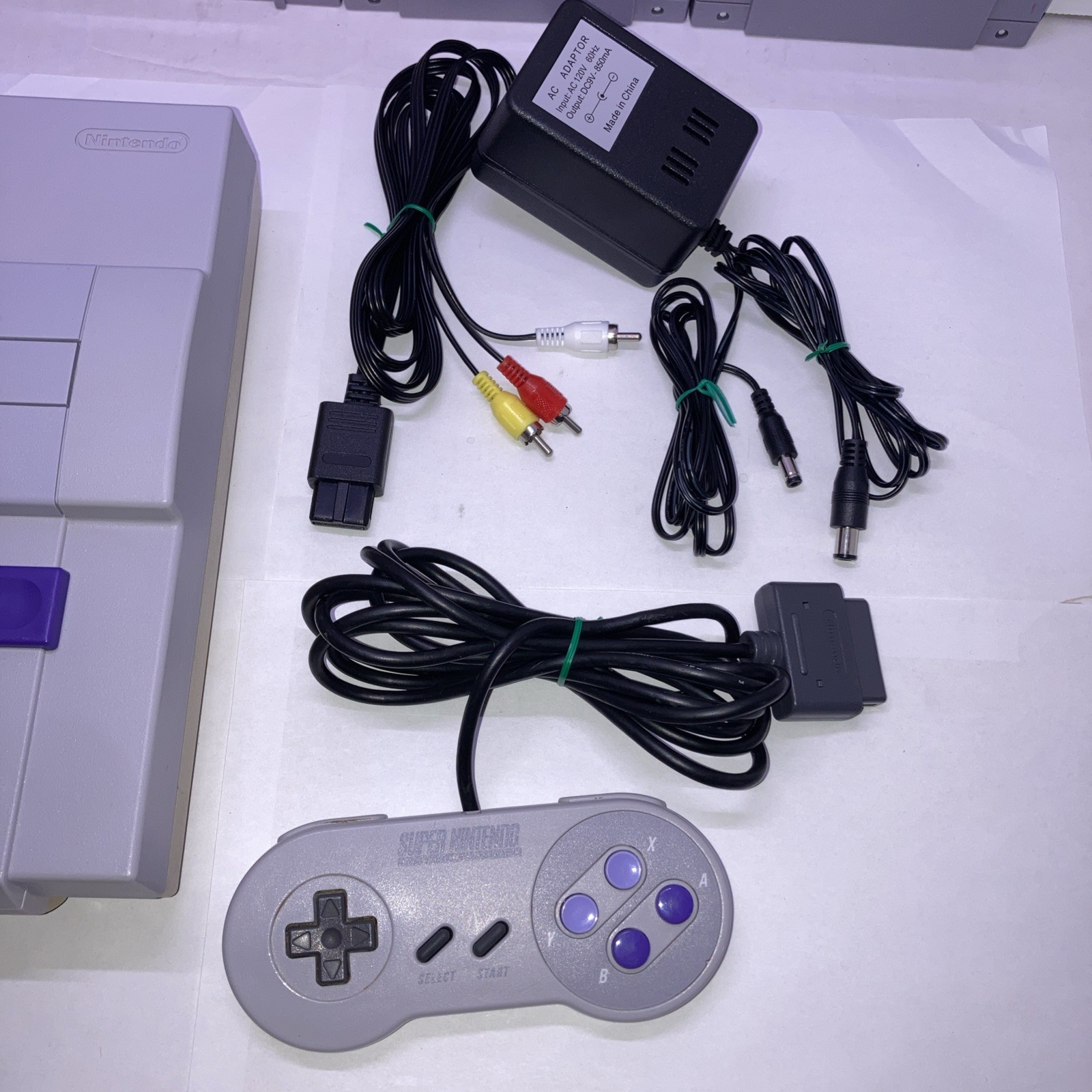 SuperNintendo SNES SystemConsole Bundle W/Controller Wires Sport Games AllTested