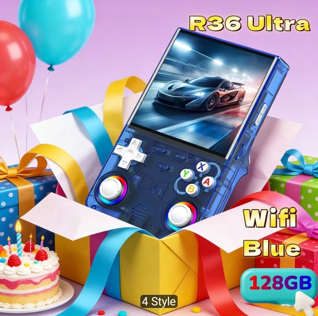 R36 Ultra 4″ 720×720 Handheld Game Console 128GB 3500mAh Wi-Fi Purple
