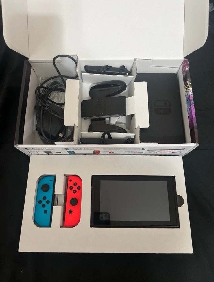 Nintendo Switch w/ Neon Blue & Neon Red Joy-Con + Mario Kart 8 Deluxe