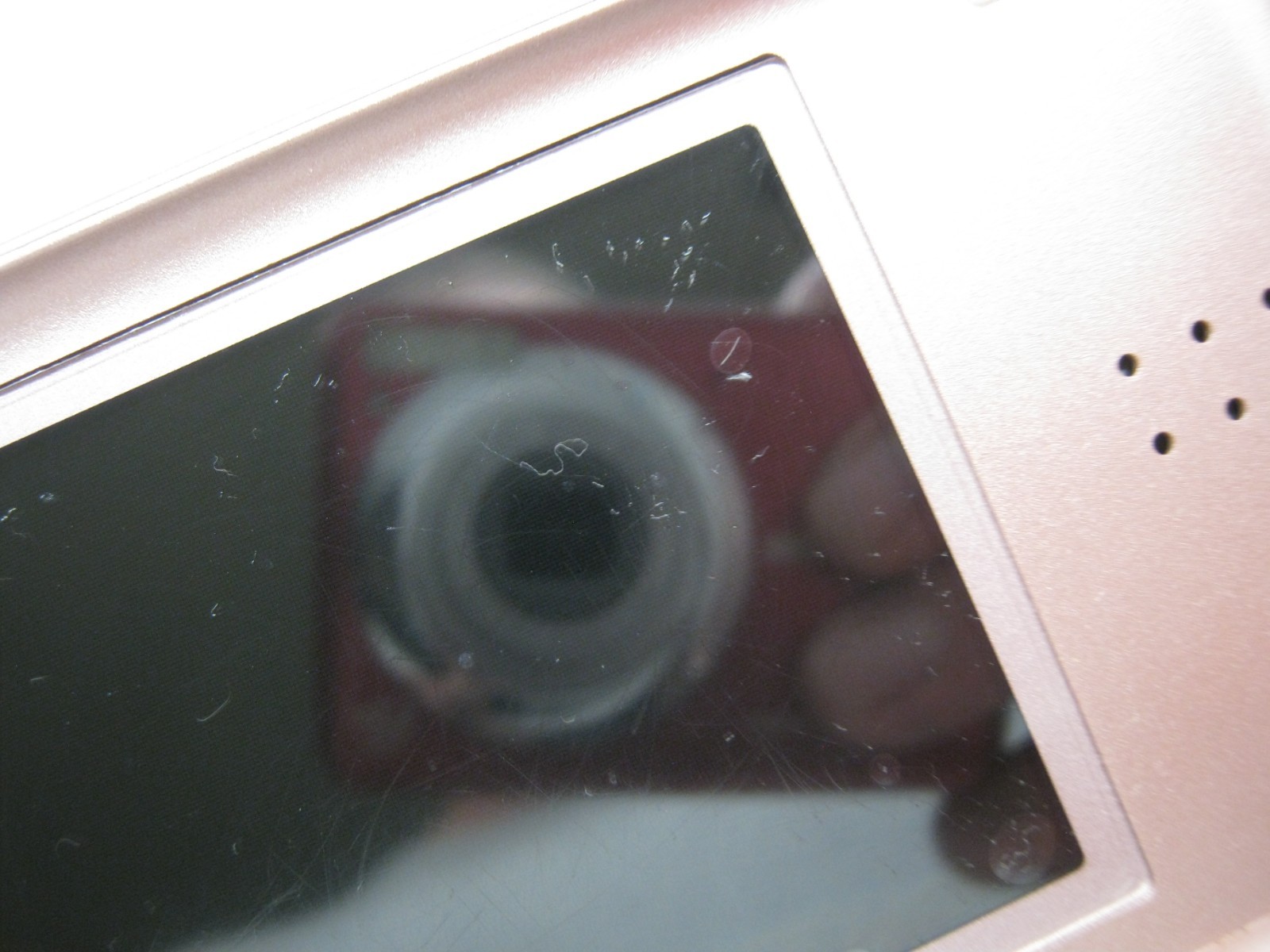 Nintendo DS Lite Metallic Rose Pink USG-001 w Cord Tested Works Scratched Screen