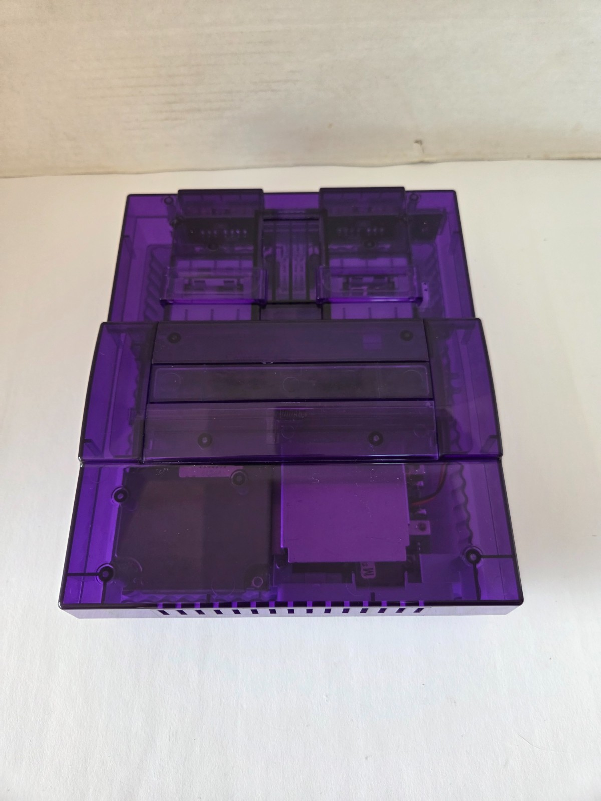 Custom Super Nintendo Console Transparent Purple with Power Supply