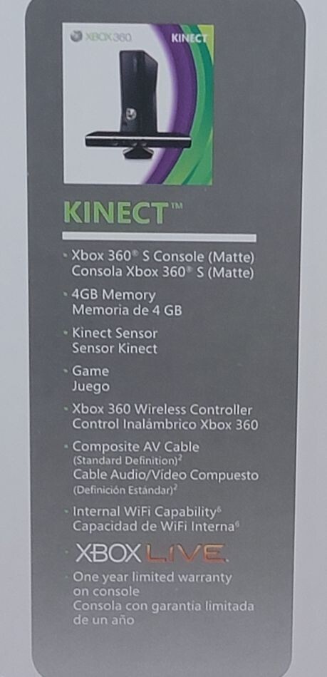 Microsoft Xbox 360 Slim 4GB Black Console with Kinect 10 Games See Listing