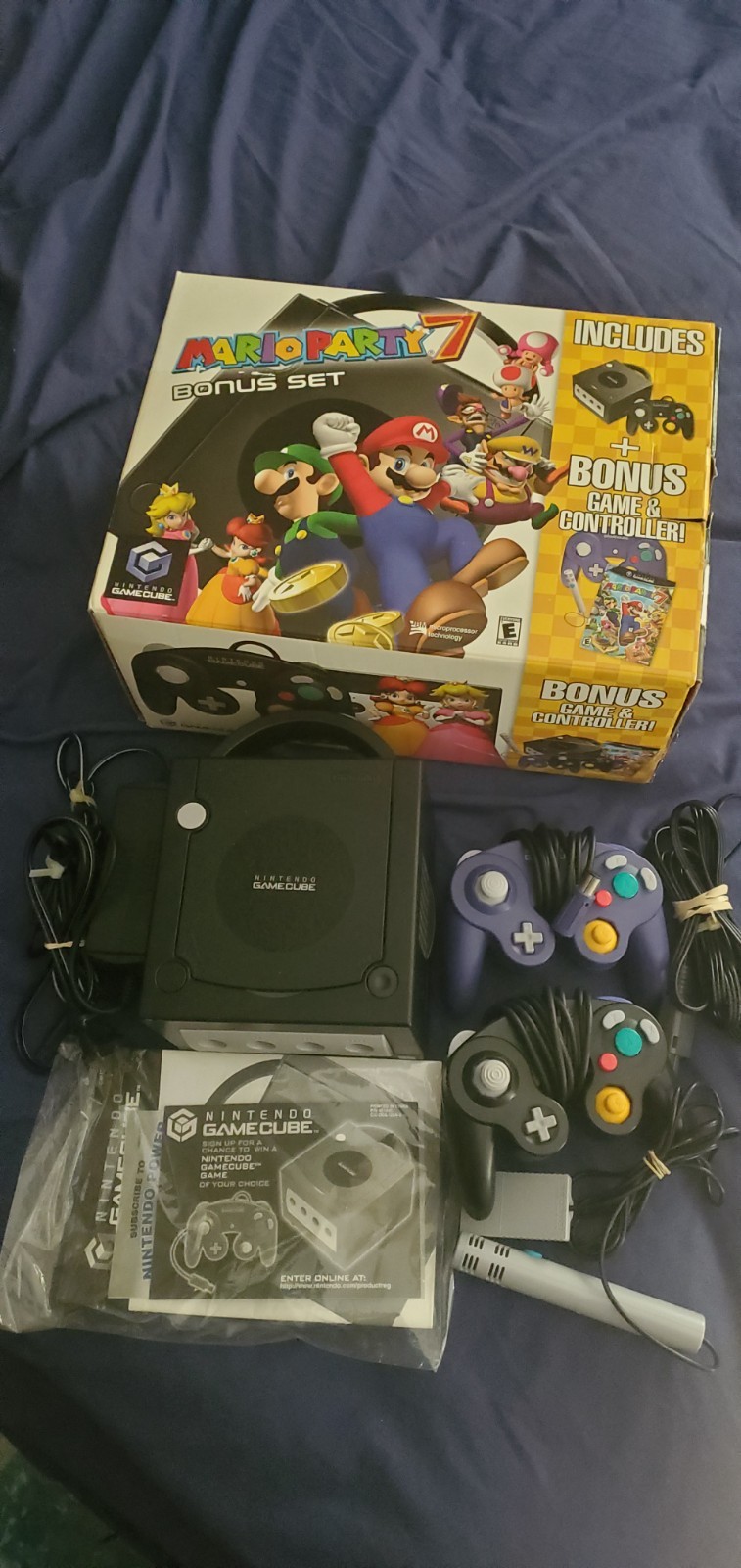 Nintendo GameCube Mario Party 7 Game Console Bonus Set TESTED In Box Game US