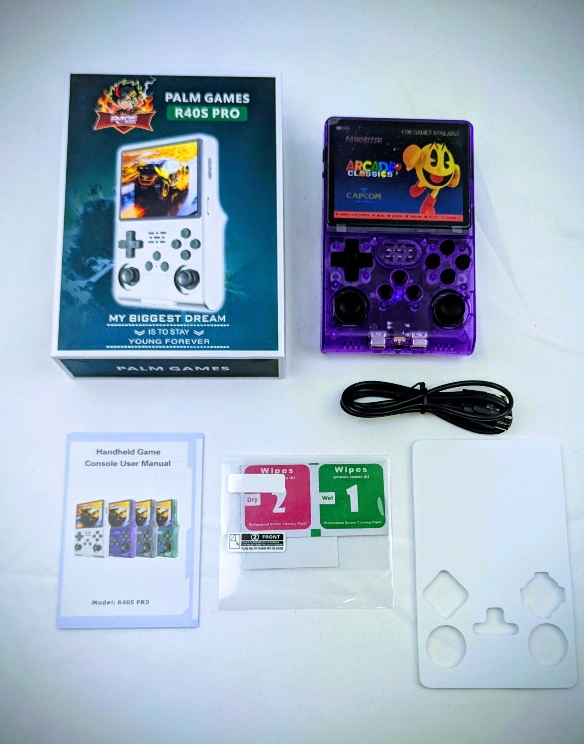 Brand New and Sealed Clear Purple R40S Pro Handheld Console 30000 Games